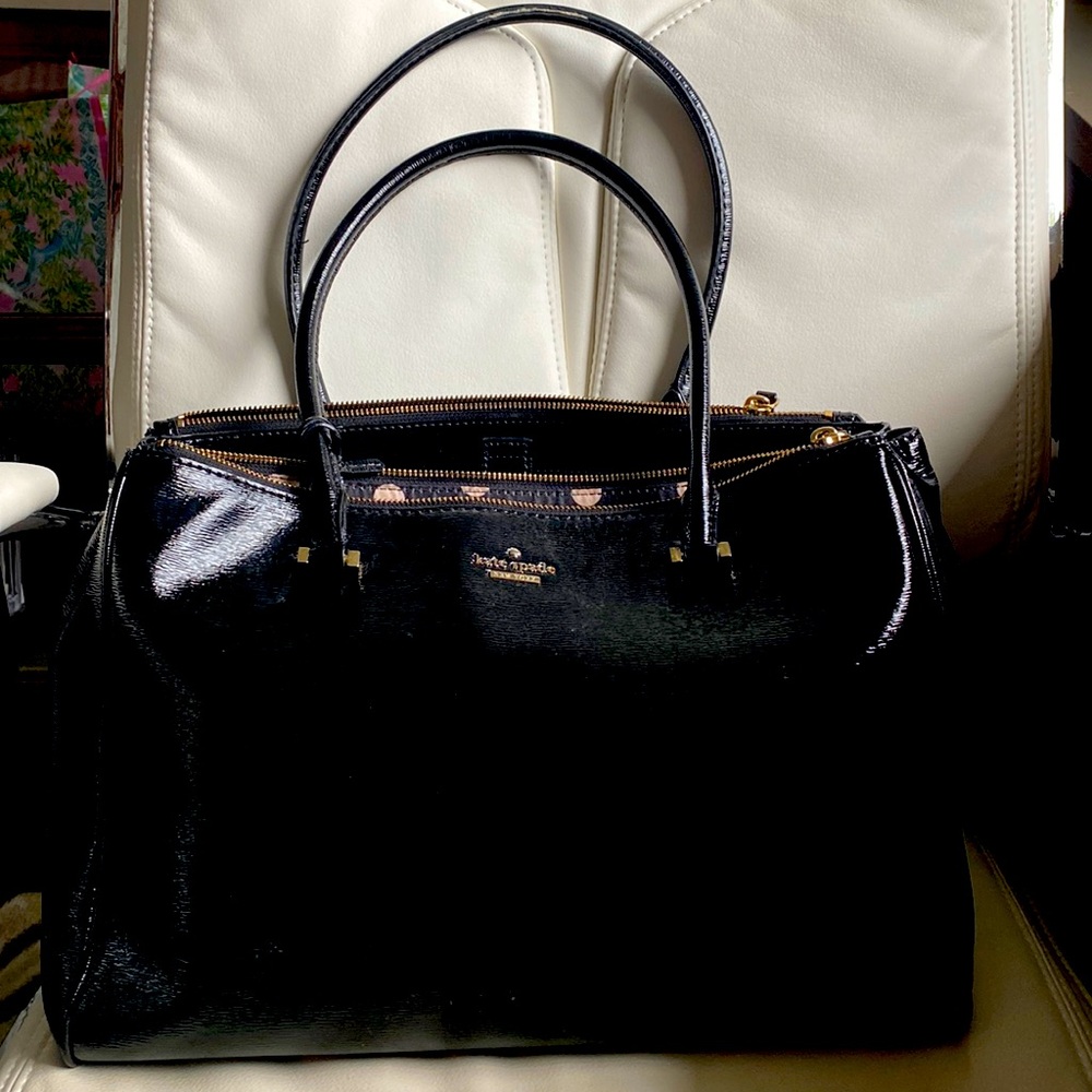 Authentic Kate Spade Black Patent Textured Tote